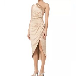 Elliatt Cassini Gold One Shoulder Cocktail Dress| Size S